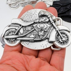 Motorcycle Belt Buckle Antique Copper Rustic Western Look Biker Metal Design