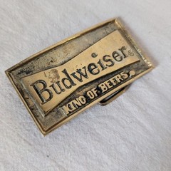 Vintage Brass Solid Brass Budweiser Belt Buckle