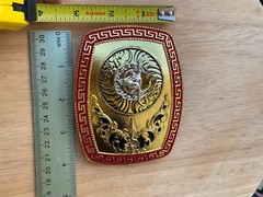 Western Buckle Gold Silver Longhorn Horseshoe Red 2 » Buckle Hebillas Vaqueras