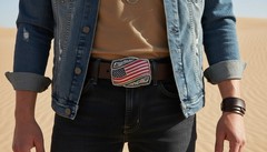 NEW Men Women Silver Metal Buckle USA Flag United States Of America Memorial Day