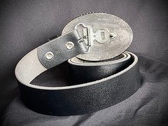 Handmade Oval Cross Belt Buckle Gothic Rock Metal Darren McNeese