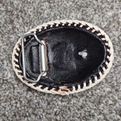 Leather Belt Buckle Bald Eagle Embossed Laced Textured Native Indian