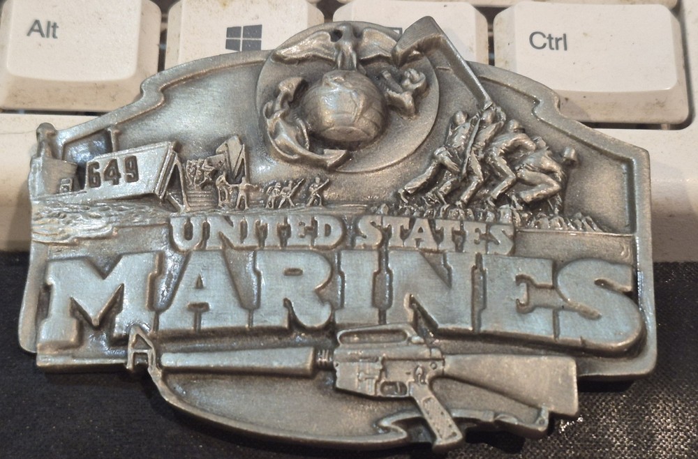 Vintage 1987 USMC Marine Corps Belt Buckle by Siskiyou made in USA