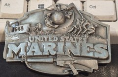 Vintage 1987 USMC Marine Corps Belt Buckle by Siskiyou made in USA