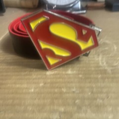 DC Comics Superman Reversible Belt Buckle & Belt 42” Not Including Buckle