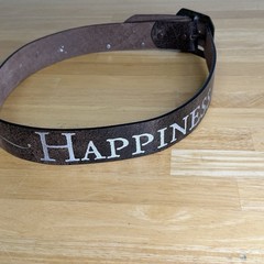 Rare VTG Peace Love Happiness Hippie Belt Boho Leather Unisex Dillon Rogers Read