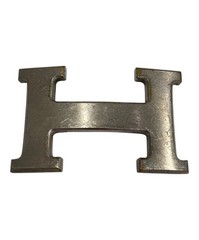 Authentic HERMES Constance H-buckle Silver-Tone Men/Women #3078