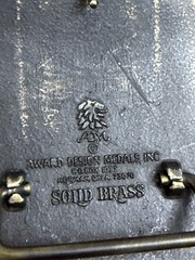Vintage 1970&rsquo;s Belt Buckle Award Design Medals Letter E Logo Solid Brass