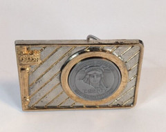 Vtg Belt Buckle Liberty Centennial Coin 1986 Statue of Liberty Leslie Mfg Metal