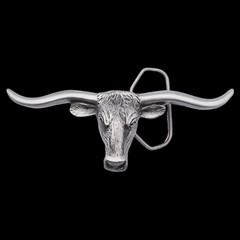 Longhorn Bull 3D Belt Buckle