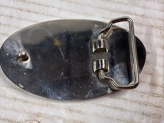 Vintage Budweiser « King of Beers » Oval Belt Buckle – Bowtie Logo Enamel Inlay