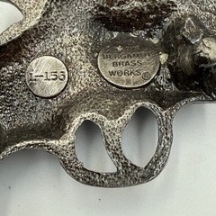 BERGAMOT BRASS WORKS Belt Buckle Silver Tone 4.5&Prime; Revolver Gun L-156 Metal