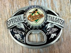 Official Tailgater Baltimore Orioles MLB Siskiyou Belt Buckle & Bottle Opener