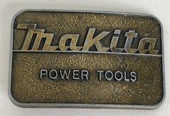 Makita Power Tools Belt Buckle Advertising Promotional USA Bronze Color