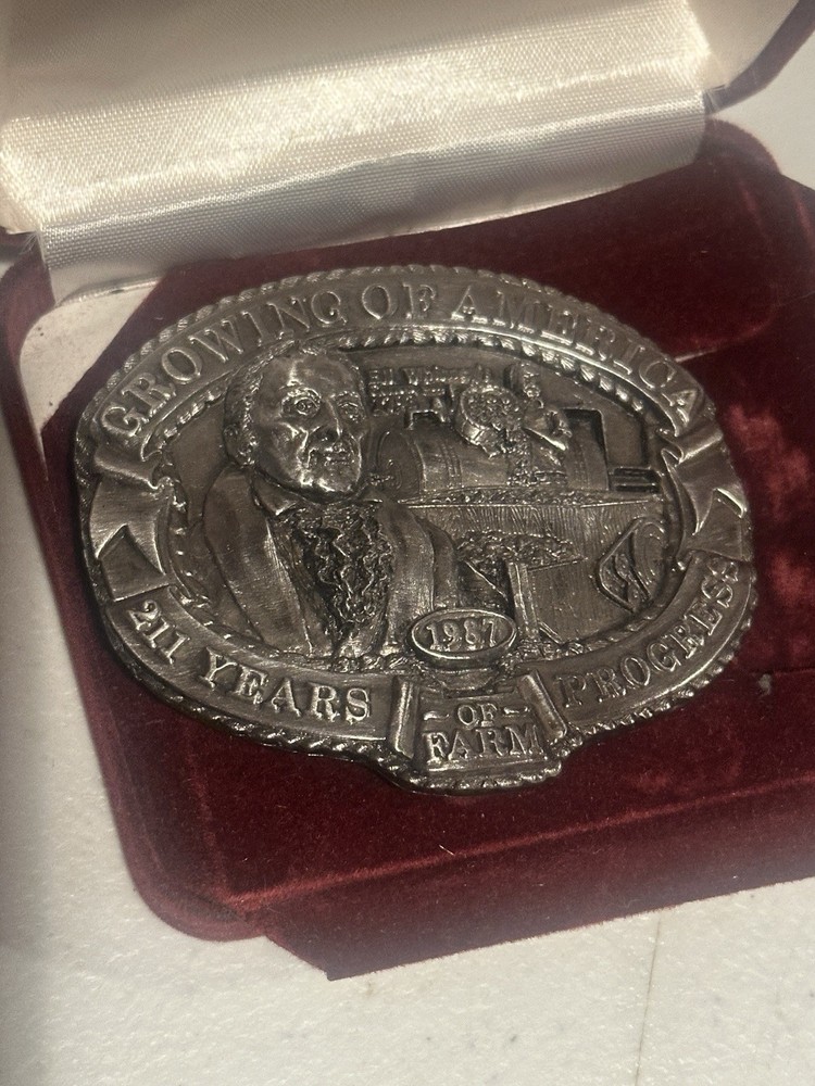 Vtg 1986 Nasco Eli Whitney Cast Iron Growing Of America Belt Buckle Numbered