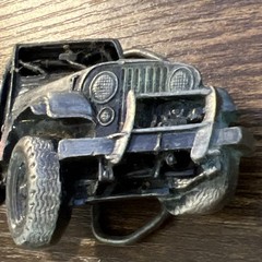 Vintage 1978 « 4×4 » 3D Pewter Jeep Bergamot Brass Works Belt Buckle # J-39