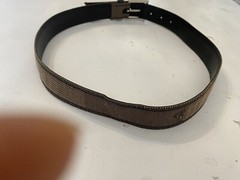 Men’s Vtg Versace Signature Medusa Print Leather Belt B3729 Made In Italy 34/85