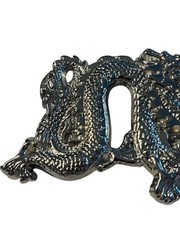 DRAGON FIRE FLAME BREATHING SOLID BRASS CHROME PLATED BARON BELT BUCKLE 1981