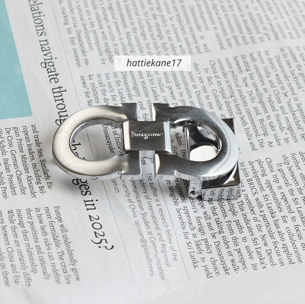 Salvatore Ferragamo Alloy Belt Buckle for 34-35mm leather strap-Sliver