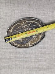 vintage DEER belt buckle INCOLAY STONE buck WESTERN cowboy NATURE hunting