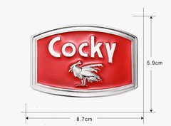 Red Silver cocky Bird Metal Belt Buckle Oval 8.7cm