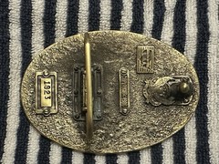 USA Patriotic Eagle Flag Oval Western Belt Buckle Metal Embossed 1.75in 1823