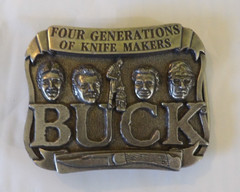 Buck Knives Smoky Mtn Belt buckle four generations of knife makers pewter