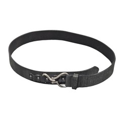 Hook Buckle Leather Belt Medium 31-35 Black Grunge Utility Streetwear Punk