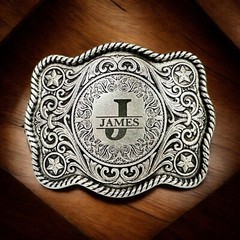 Engraved Brass Belt Buckle Custom Personalized Monogrammed Western Buckle