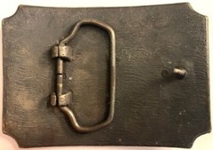 Vintage Wild West Themed Solid Metal (Possibly Brass ?) BELT BUCKLE -3.5&Prime; x 2.5&Prime;