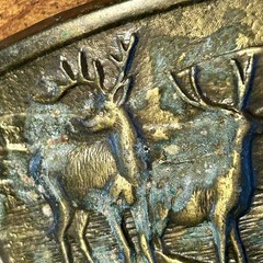 Belt Buckle Mens OS Brass Vintage Deer Wildlife Hunting Fair Outdoor