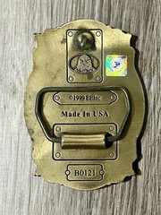 Vintage United States Navy Brass Belt Buckle EEInc 1999 Blue Enamel Made In USA