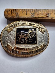 Cheyenne Trap And Shoot Club Trophy Belt Buckle 2013 Singles Vet