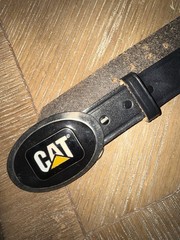 Caterpillar CAT Power Metal Enamel Belt Buckle With Belt Size 42