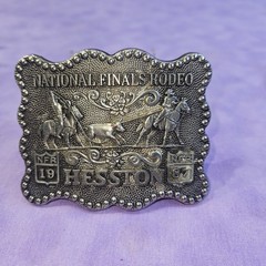 1987 National Finals Rodeo HESSTON Belt Buckle, Design By Fred Fellows, Ltd Ed.