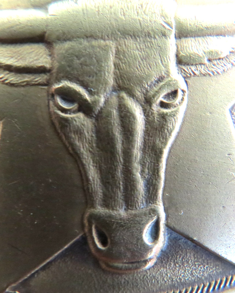 Marlboro Belt Buckle Mens Vintage 1987 Solid Brass TEXAS Longhorn 5 point Star