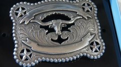 Nocona Vintage Looking Western Longhorn Belt Buckle 37580