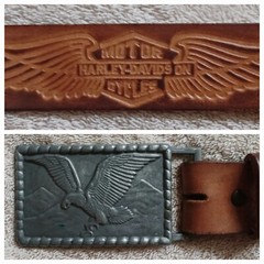 Harley Davidson 70&rsquo;s AMERICAN Bald Eagle General Leather Pewter Belt Buckle USA