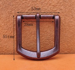 1-1/2&Prime; Antique Copper Heavy Square Single Prong Pin Clip Belt Buckle Replacement
