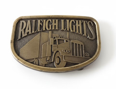 Vintage Raleigh Lights Cigarettes Pewter Belt Buckle Trucker 1980s Tobacco