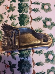 Silver Metal Eagle Head Western Belt Buckle Antique Finish Fits 2in Belt
