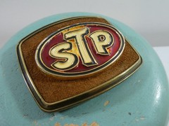 STP Motor Oil Company Belt Buckle 1979 Raintree Enamel Metal Men&rsquo;s Advertisment