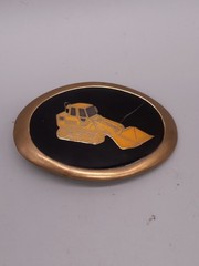 Vintage Caterpillar 953 Tractor Belt Buckle Baron Brass Company Used 1983