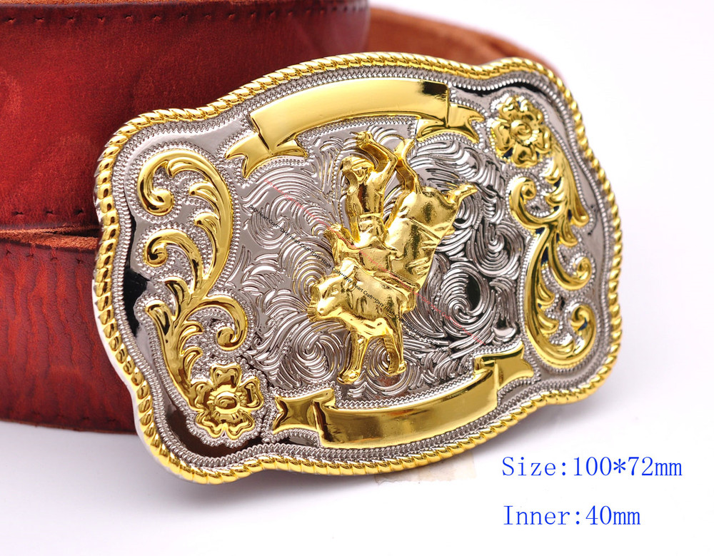 Bull Ride Rodeo Animal Long Huge Rodeo Cowboy Cowgirl Western Shine Belt Buckle