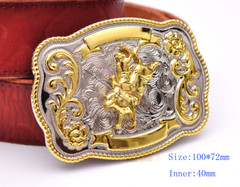 Bull Ride Rodeo Animal Long Huge Rodeo Cowboy Cowgirl Western Shine Belt Buckle