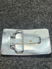 Western Longhorn Bull Belt Buckle Silver Tone Floral Etched Cowboy