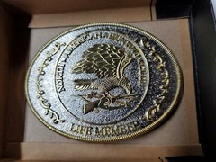 North American Hunting Club, Lifetime Member Belt Buckle Excellent Condition