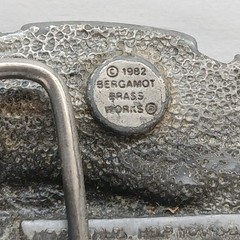 1982 BERGAMOT U.S. COAST GUARD BELT BUCKLE M-132 COAST GUARD HELICOPTER CUTTER