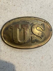 Vintage U.S. Civil War Union Army (1861-65) Enlisted Mans Brass Lead Belt Buckle
