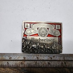 Vintage Anheuser-Busch Budweiser Belt Buckle Clydesdale Horses Enamel